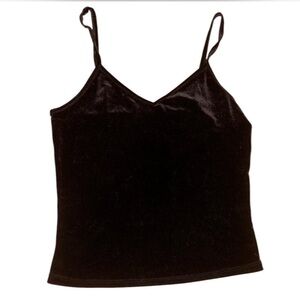 garage black velvet v-neck tank top